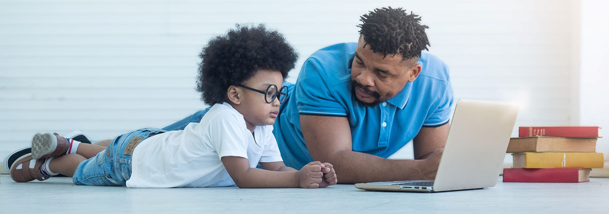 Young boy and father