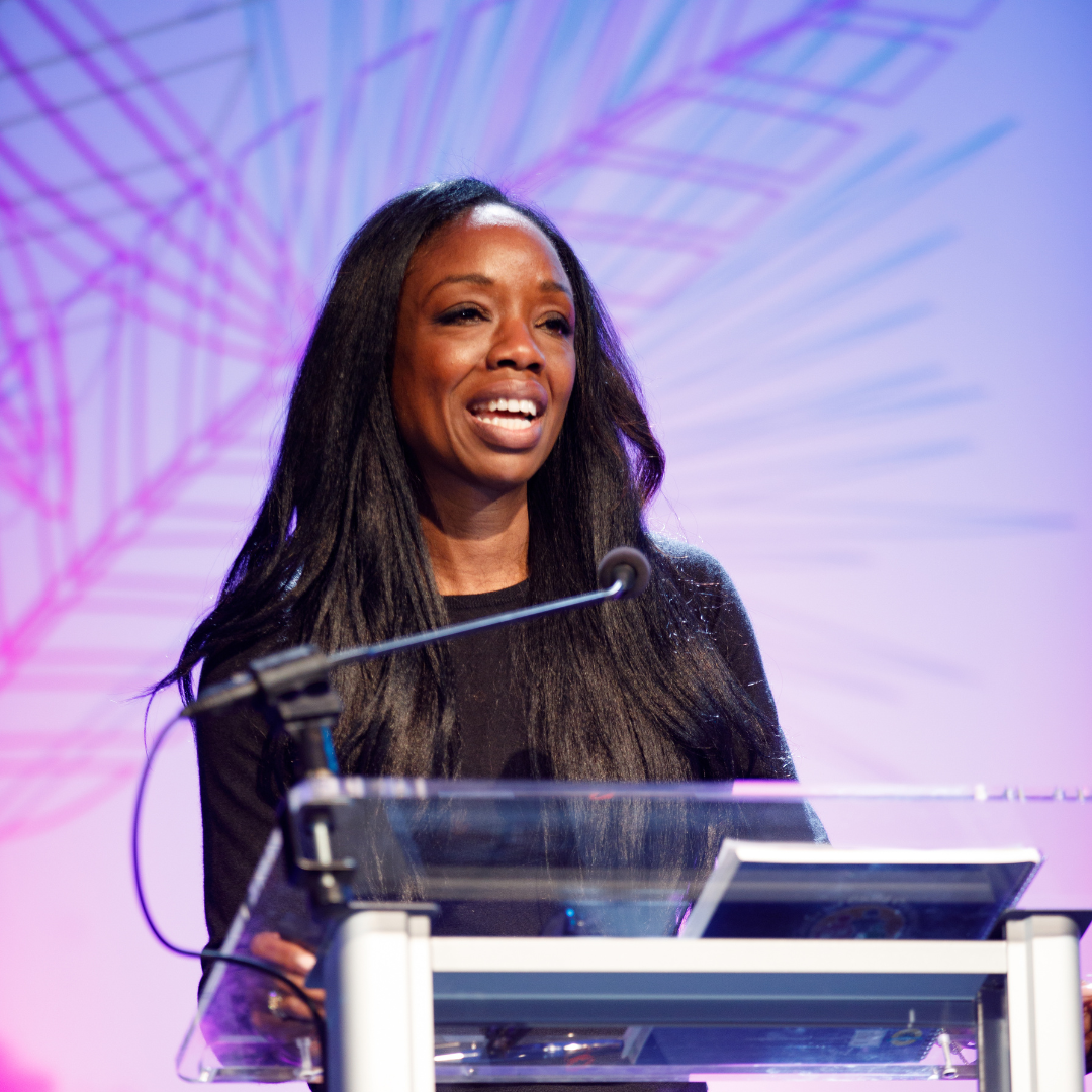 Dr. Nadine Burke Harris speaking at the Kravis Center