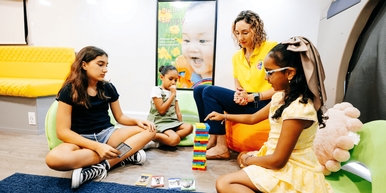 Children taking part in personal safety education at the Center for Child Counseling Mobile HOPE Unit