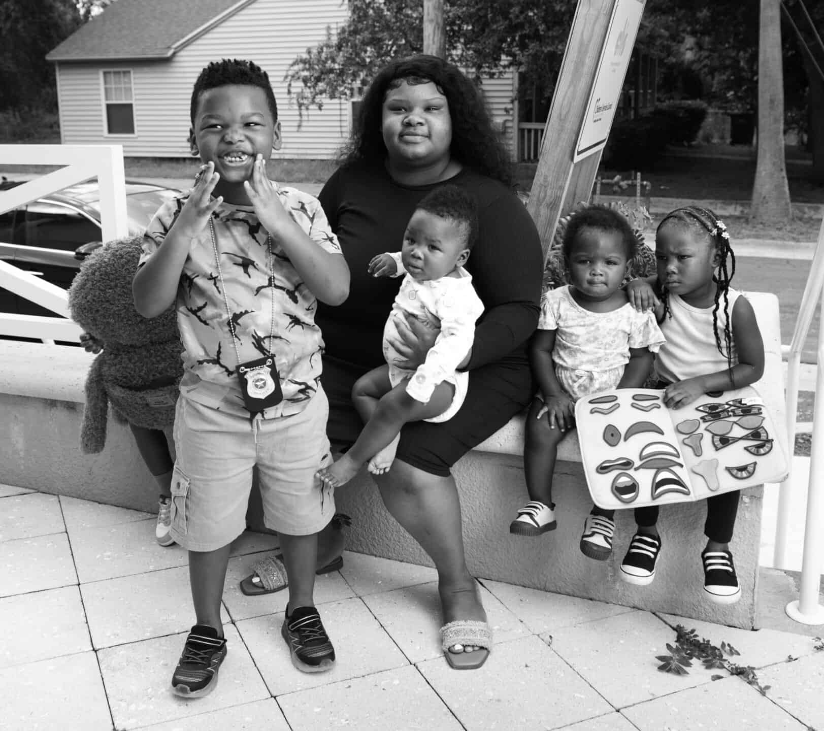 A mother and her four children